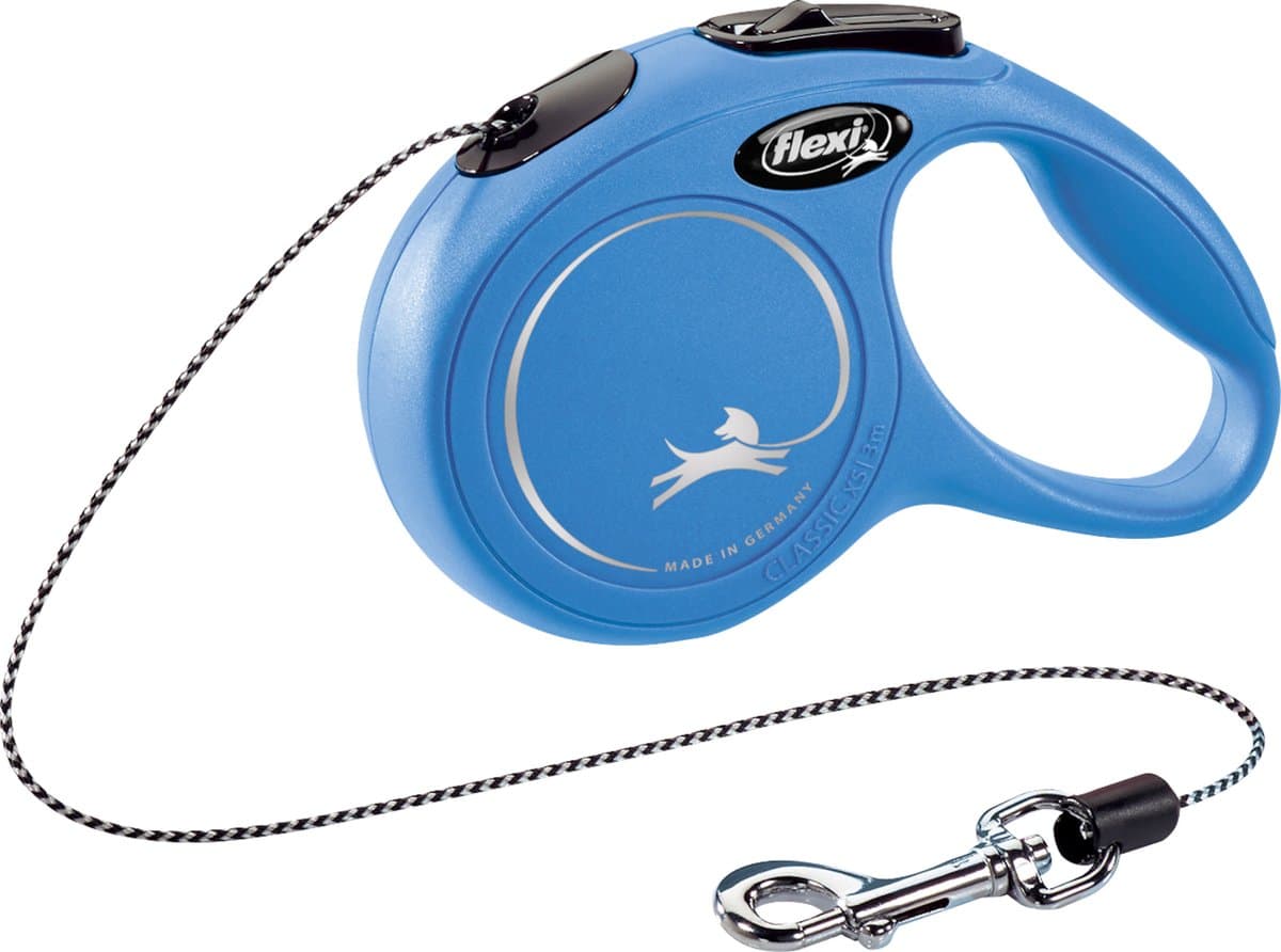 Flexi New Classic Koord - Hondenriem - Blauw - XS - 3 m - (<8 kg)