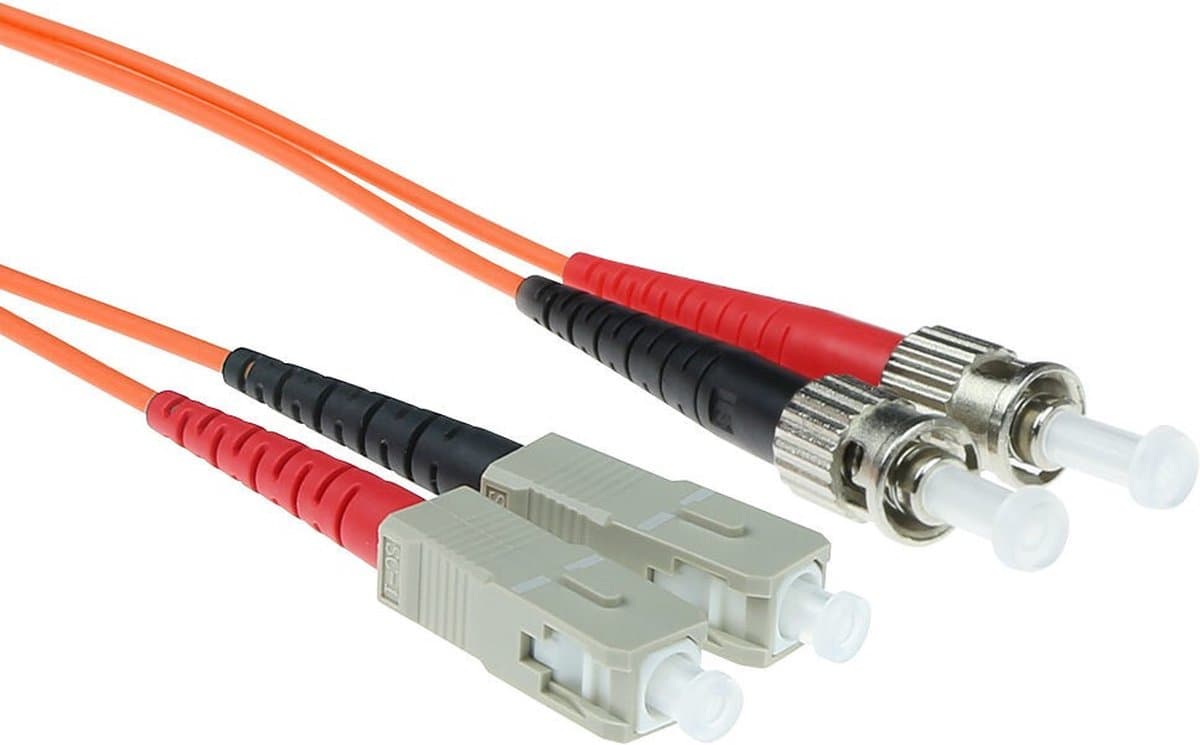 ACT 3 meter LSZH Multimode 62.5/125 OM1 glasvezel patchkabel duplex met ST en SC connectoren RL2003