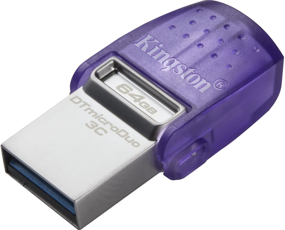 Kingston Technology DataTraveler 64 GB microDuo 3C 200 MB/s dubbele USB-A + USB-C