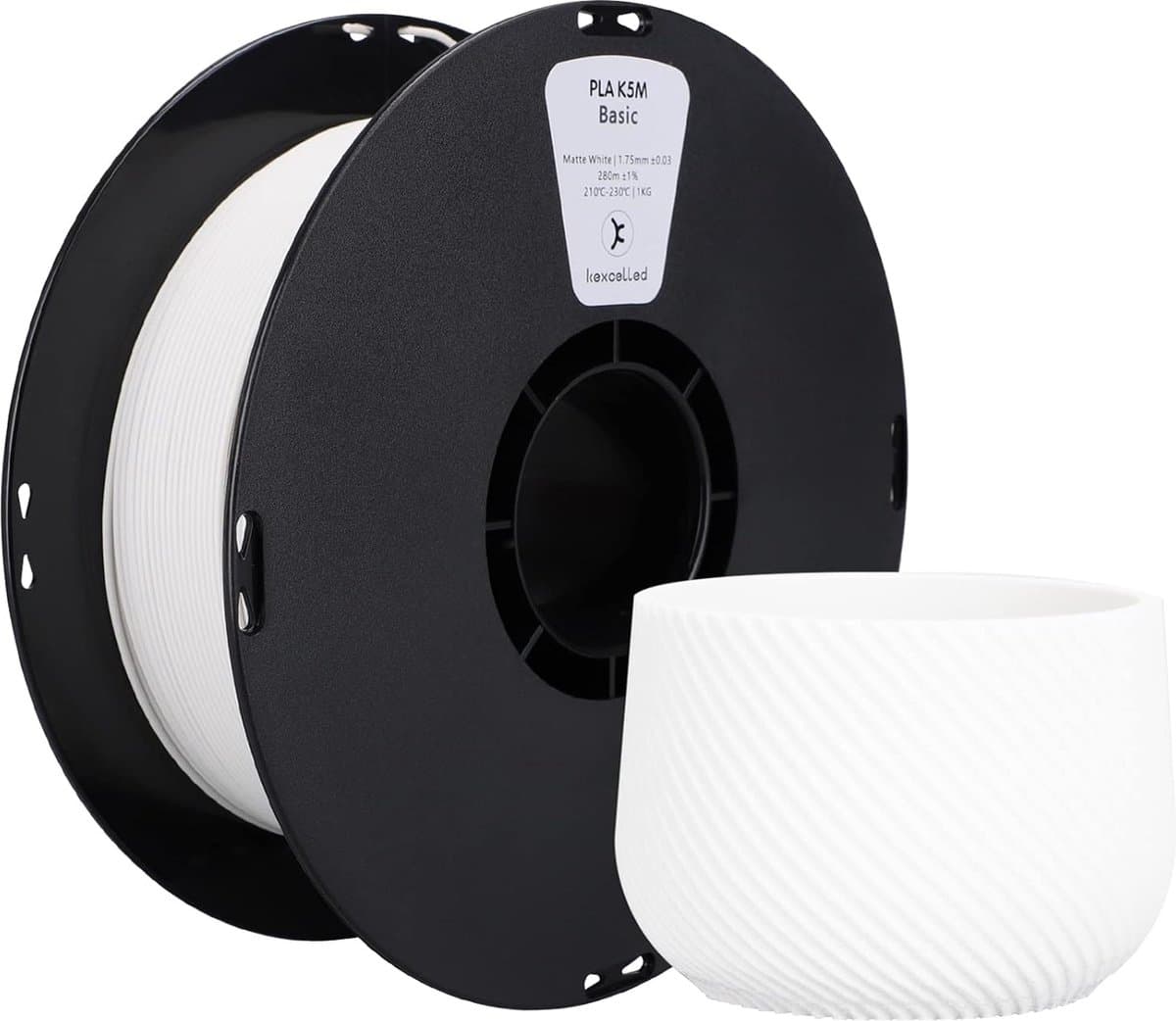 Kexcelled - PLA - 3D Printer Filament - Mat Wit - 1.75mm - 1kg