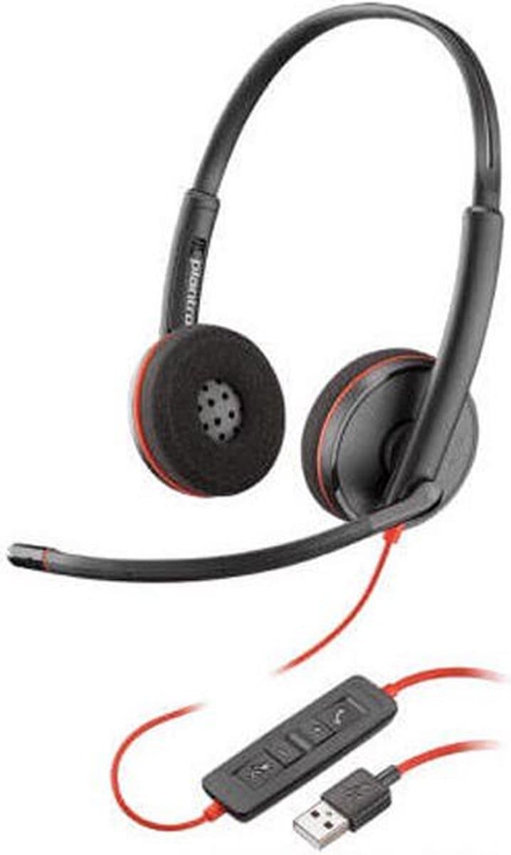 Poly Blackwire C3220 - Koptelefoon USB-A - Zwart, Rood