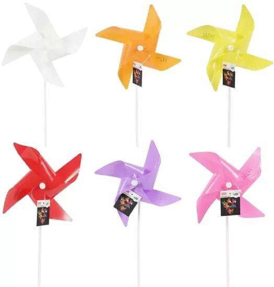 Windmolen met LED 38 cm - Paars