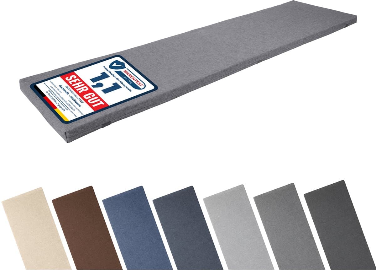 Garronda Bankkussen 160x40 cm – 4 cm dik – Waterafstotend & UV-bestendig – Zwart GD-AM-Dino