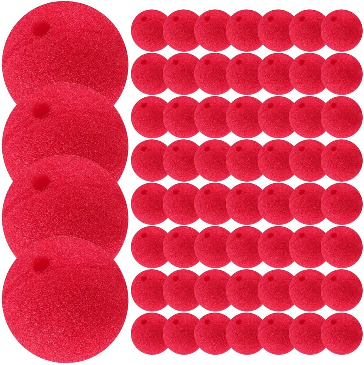 60 stuks clownneuzen, schuimrubber, cosplay, neuzen voor Halloween, Kerstmis, carnaval, kostuum, party, verkleedpartij