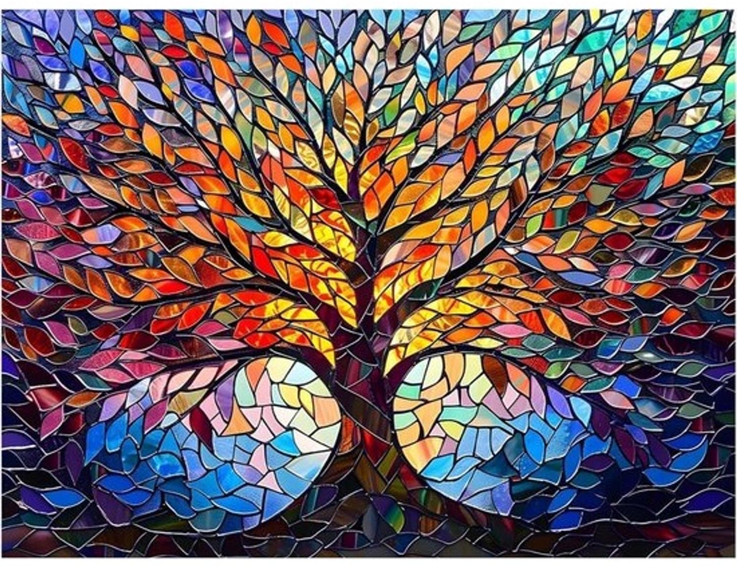 Diamond painting voor volwassenen - levendige kunstboom - 30x40 cm knutselpakket