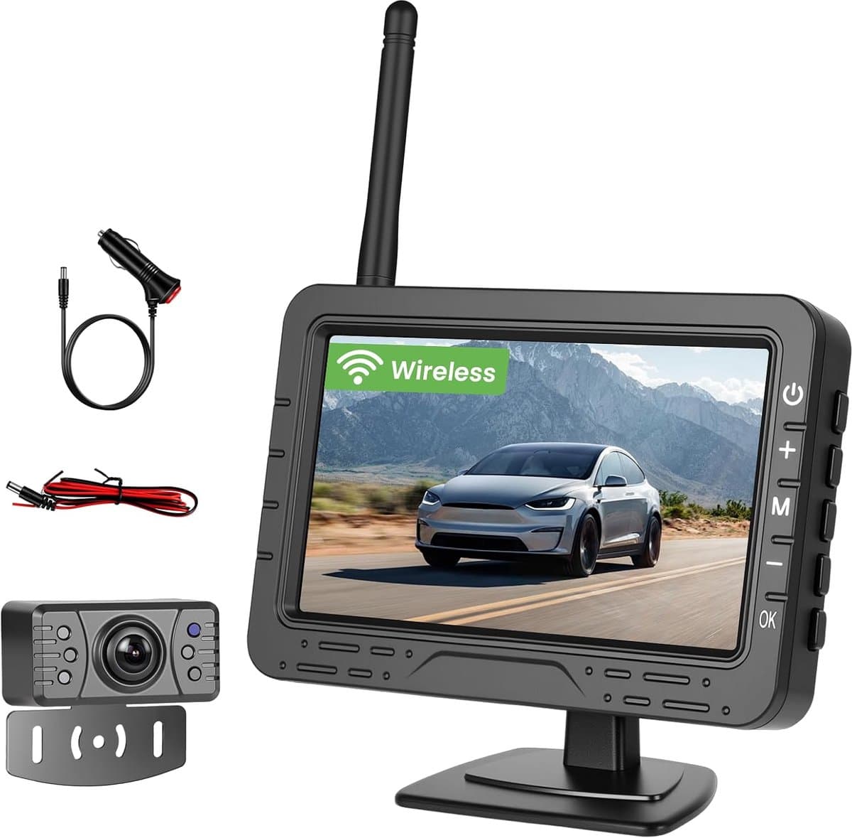 Achteruitrijcamera, IP68 waterdicht, nachtzicht, groothoekcamera met 4,3 inch TN-beeldscherm, monitor voor alle modellen, high-performance chip, nachtzichtapparaat