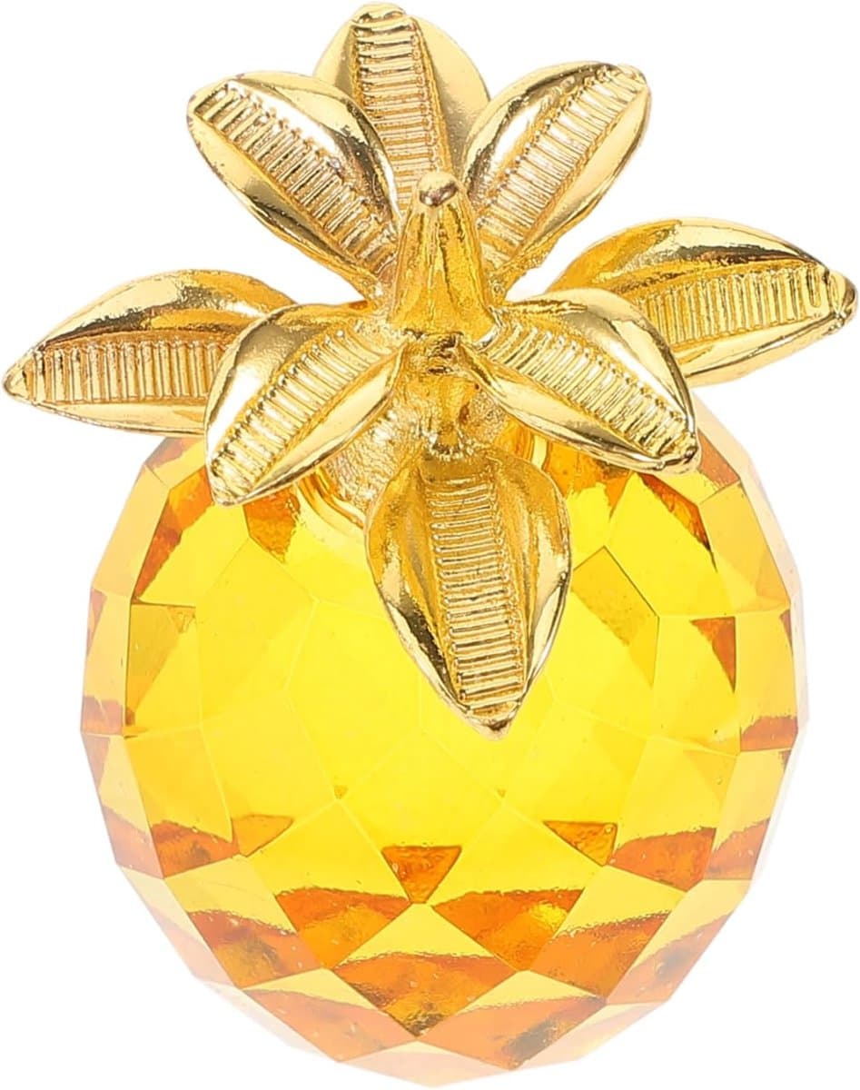 Ananas Ornament - Glazen Fruit - Huis Decoratie - Creatief Glaswerk - 68 x 45 cm - Geel