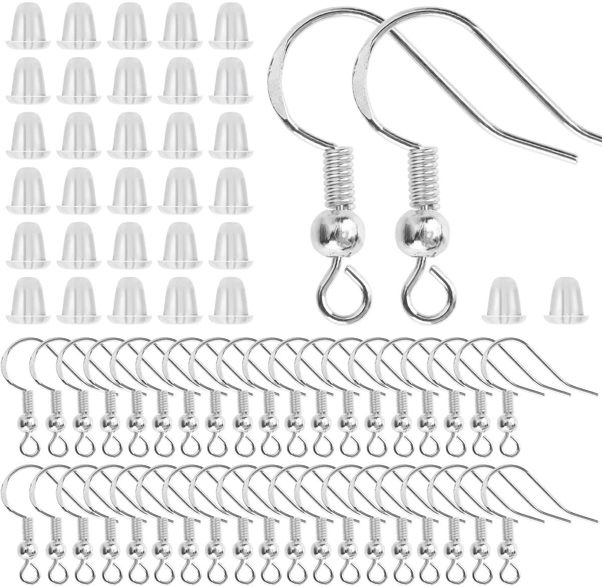 Dailygoods - Zilveren Hypo-allergene Oorbel Haken - DIY Oordraden Sieraden - 200 Stuks - Zilver - Oorhaakjes - Geschikt voor Sieraden Maken - Oorbelac...