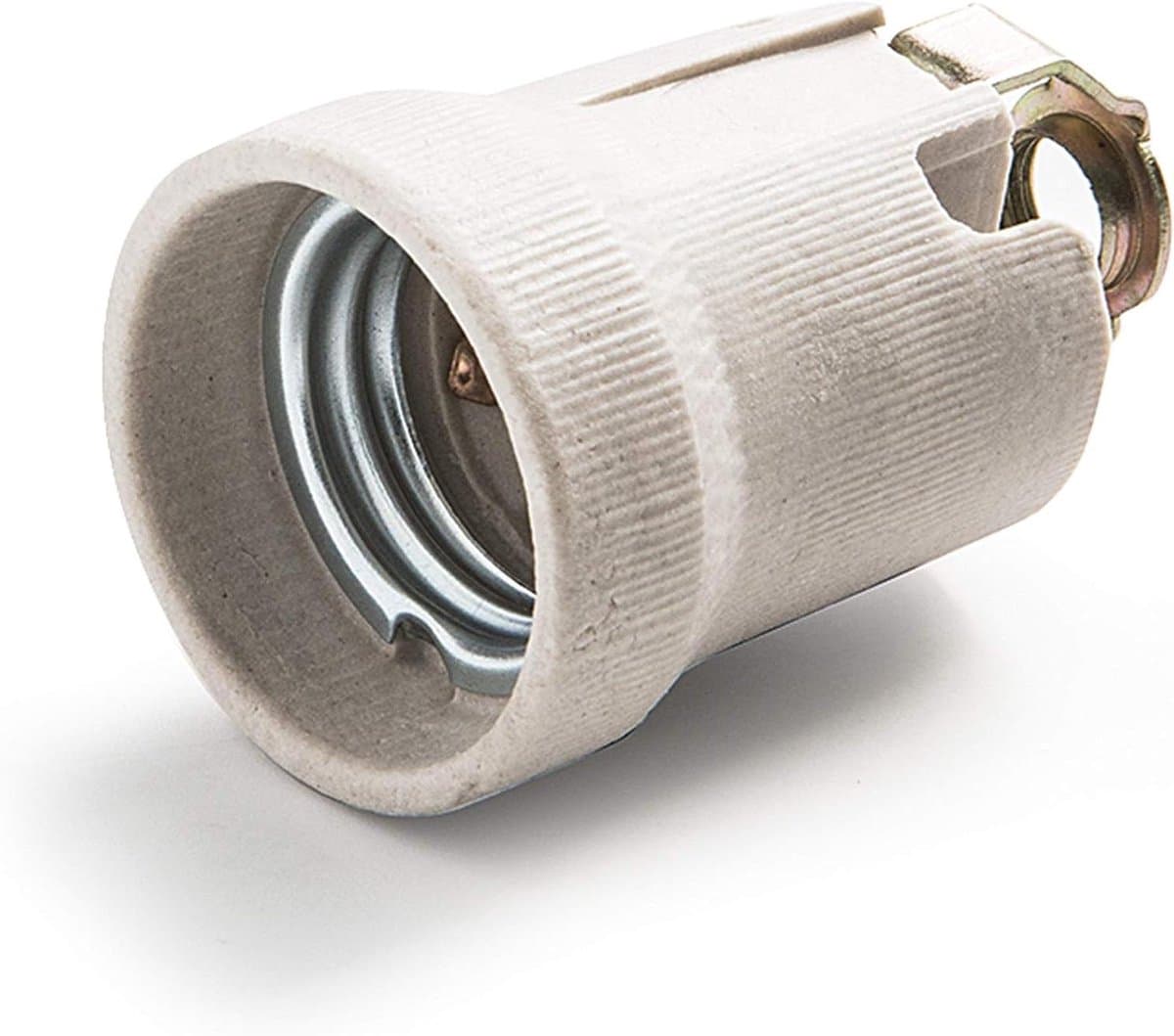 Keramische Gloeilampfitting - Lamphouder E-27 - Verlichting Installeren - Hoge Slagvastheid - E-27 - Grijs