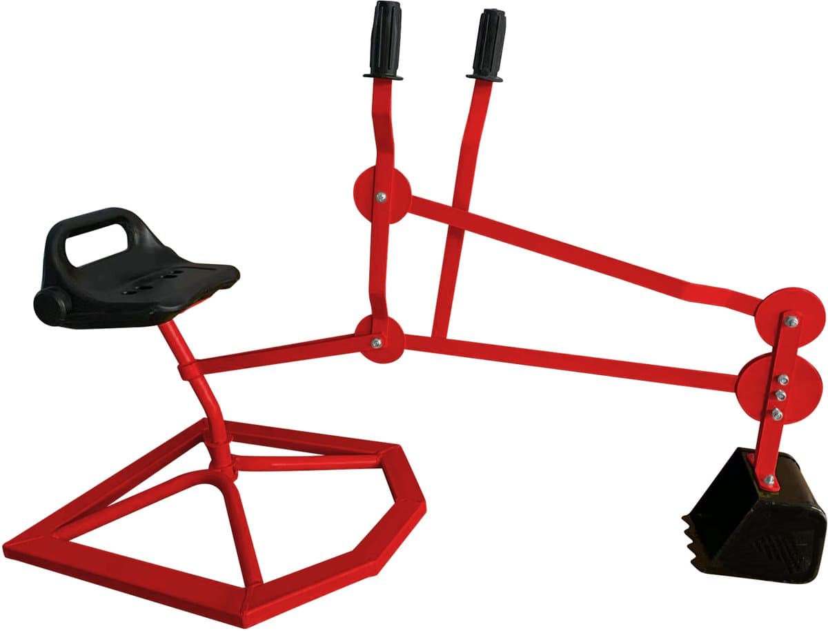 AXI Justin Graafmachine voor Zandbak – Rood/zwart – 360° Draaibare Speelgraafmachine – Stalen Graafmachine voor Kinderen – Zandbak Speelgoed – Vanaf 3 Jaar