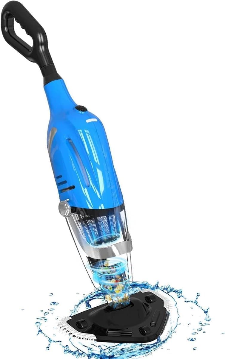 Draadloze Zwembadstofzuiger - Poolreiniger Robot - Zwembad Onderhoud - Verstelbare Handgreep - 40 x 17 x 80 cm - Blauw
