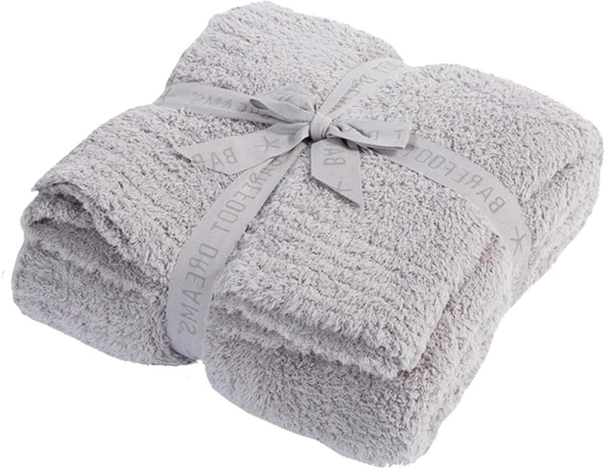 Fleece Plaid - Zachte Deken - Bank en Sofa - Lichtgewicht Warm - 130x180 cm - Lichtgrijs