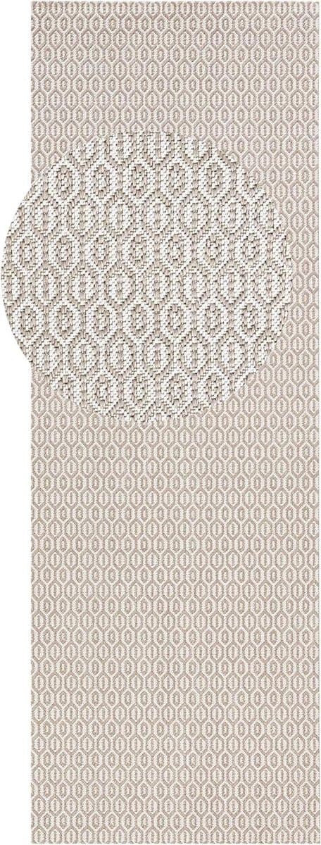 Binnen en buiten tapijt - Vloerkleed loper - Terras en woonkamer - Waterbestendig materiaal - 80x200 cm - Coin grijs