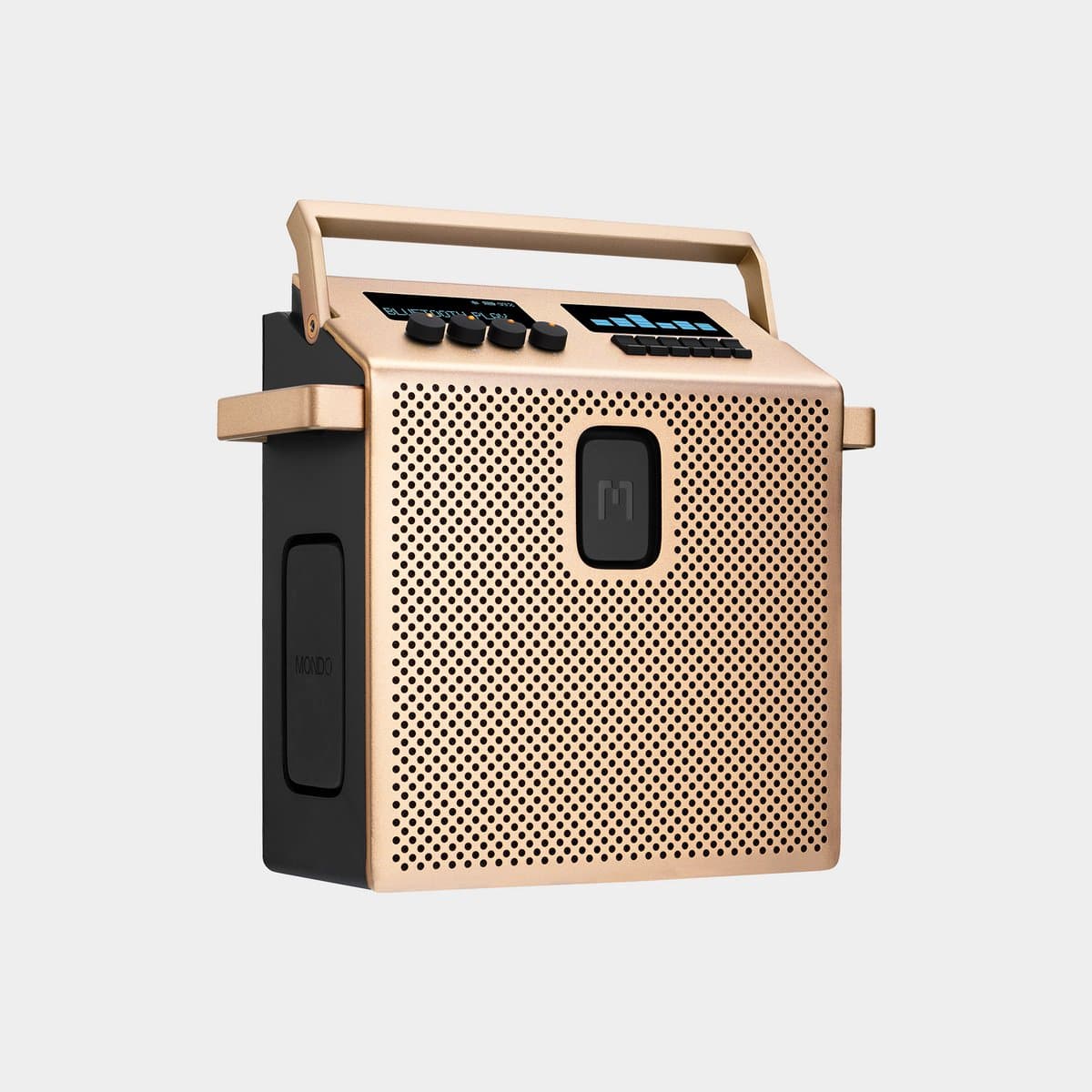MONDO Medium Bluetooth Speaker – 60W – USB-C Fast Charging – tot 8uur Speelduur – 2025 model – Goud Brons