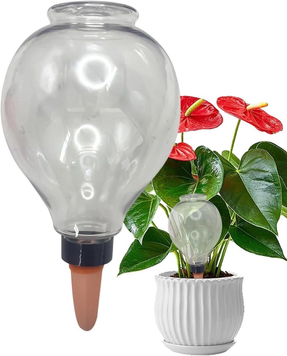 Watering Globes Kamerplanten - Automatische Waterbollen - Planten Water Geven - Langzame Vochtafgifte - 21.1 cm Hoog - Transparant