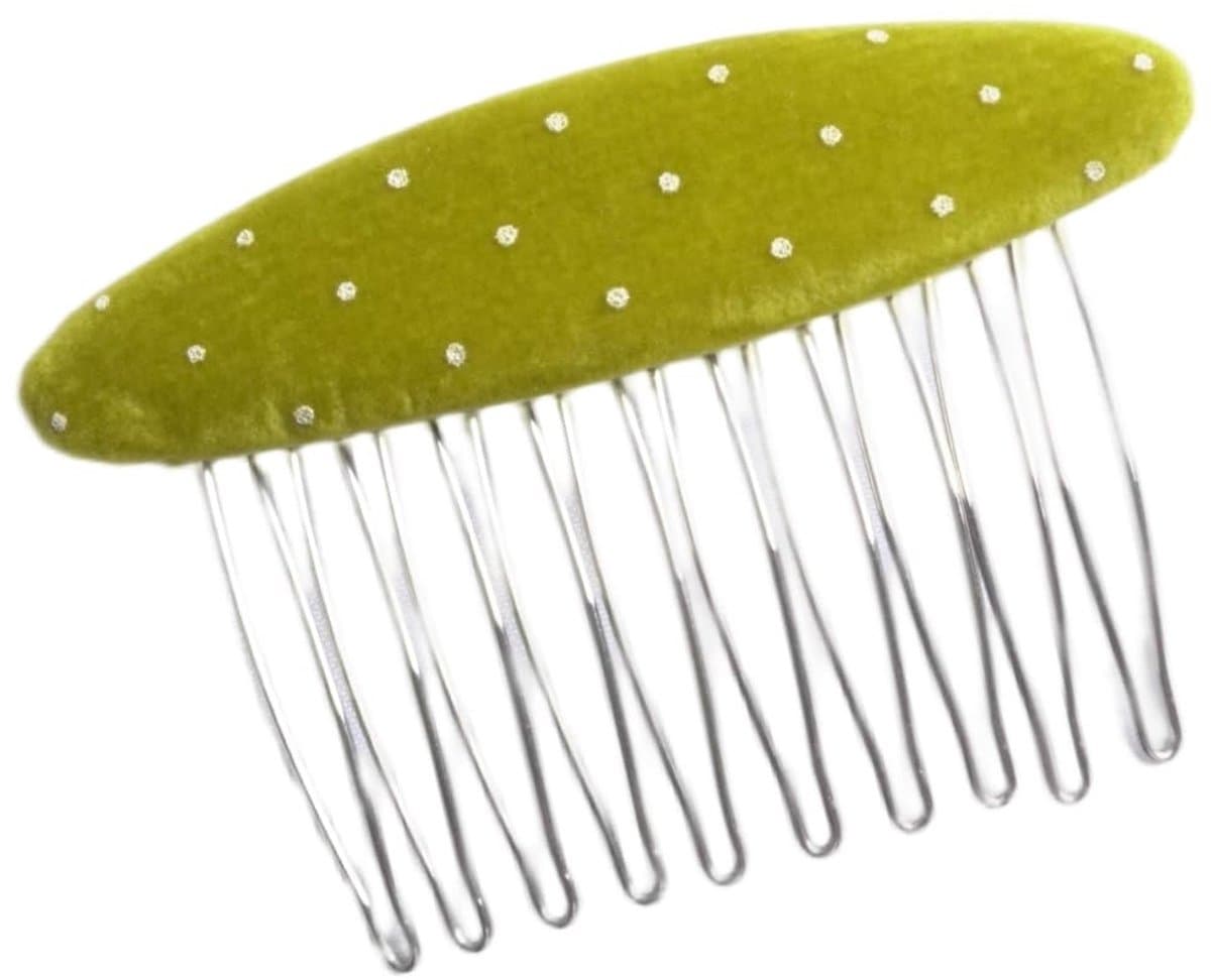 Dailygoods - Elegante dameshaarkam om vast te klemmen, gevlokte haarspeld, haarkam om in te steken, antislip haarspeld, korte haarspeld voor knotkapsels