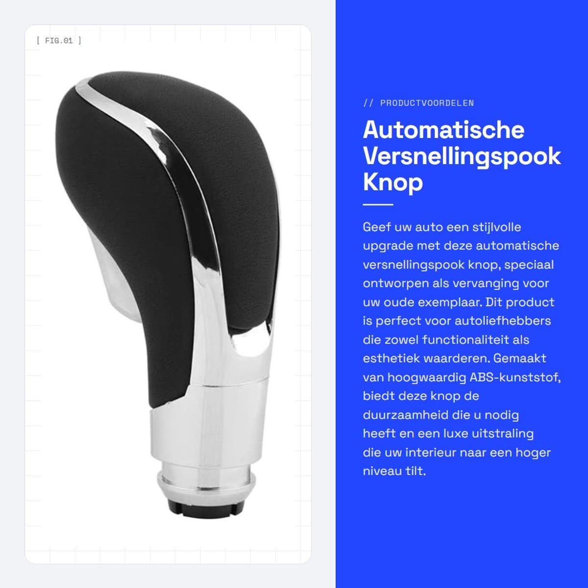 Dailygoods- Versnellingspook Knop - Hoogwaardig ABS-kunststof - Luxe Decoratie - Ergonomisch Ontwerp - Vervanging voor Insignia - Gloednieuw