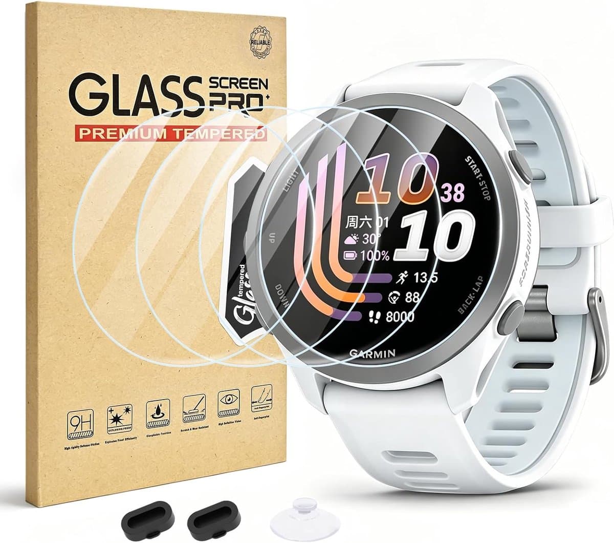 4+2, compatibel met Garmin Forerunner 170 displaybeschermglas - ShopVlot