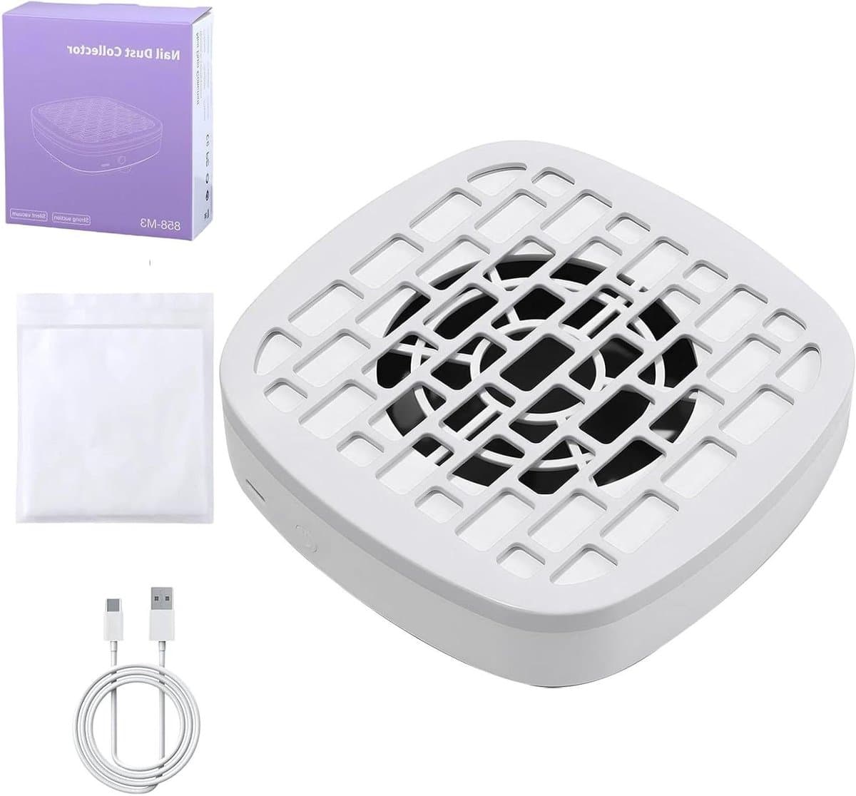 Nagel Stofvanger - Nagelstofzuiger - Manicure Reinigen - Stille Werking - 17x17x5 cm - Purper