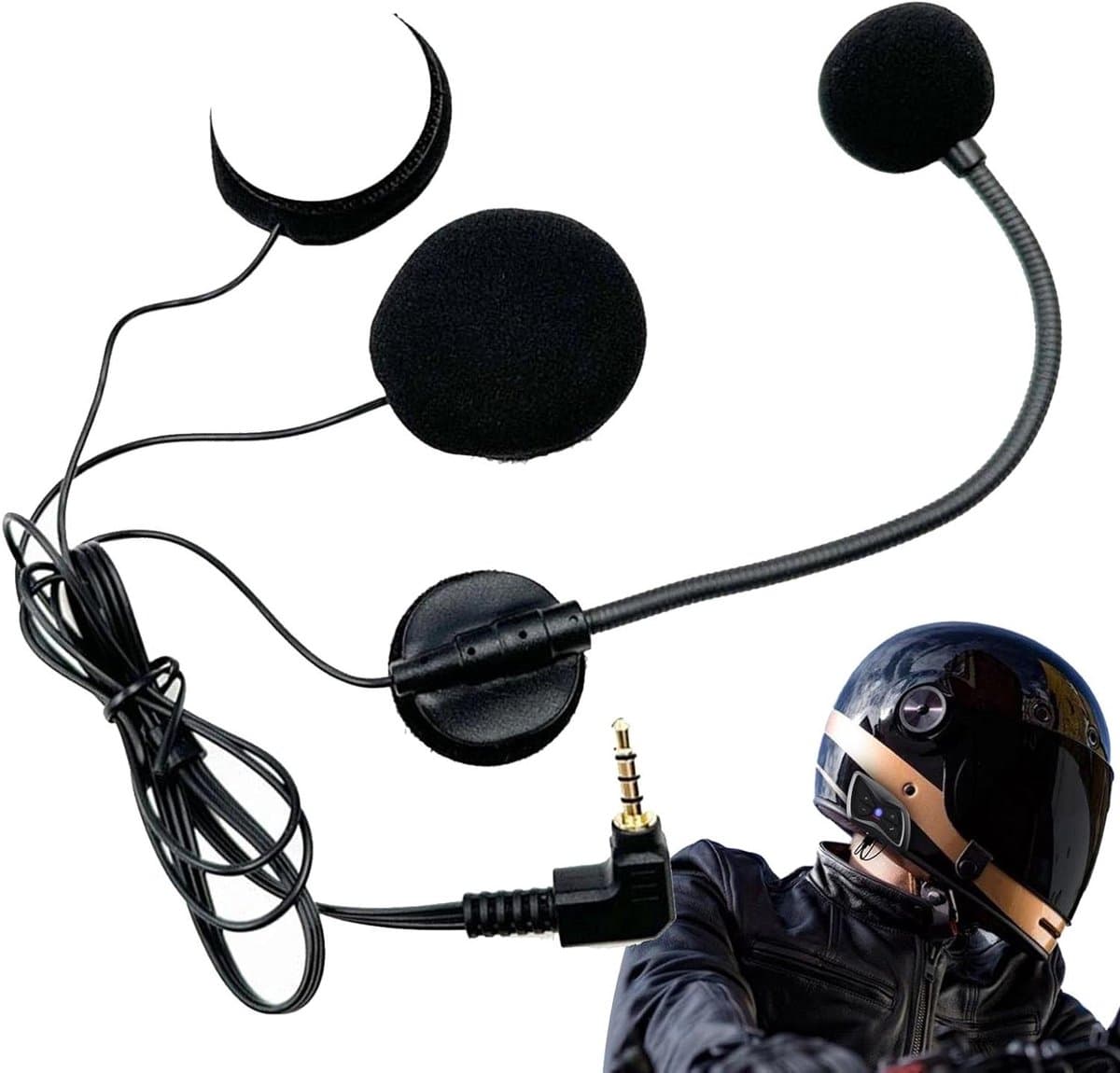 Motorhelm Headset - Intercom Audio - Veilig Communiceren - Geluidsreducerende Microfoon - 3.5mm Aansluiting - Zwart