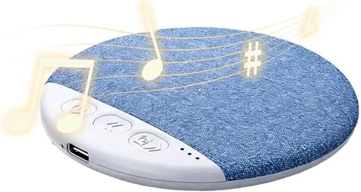 Ultradunne Bluetooth-kussenspeaker – Mini draagbare speaker voor onder het kussen – Draadloos slaapapparaat met witte ruis en timer – Met beengeleiding – Geschikt voor zijslapers – Biedt intieme stereo voor volwassenen en kinderen – Blauw