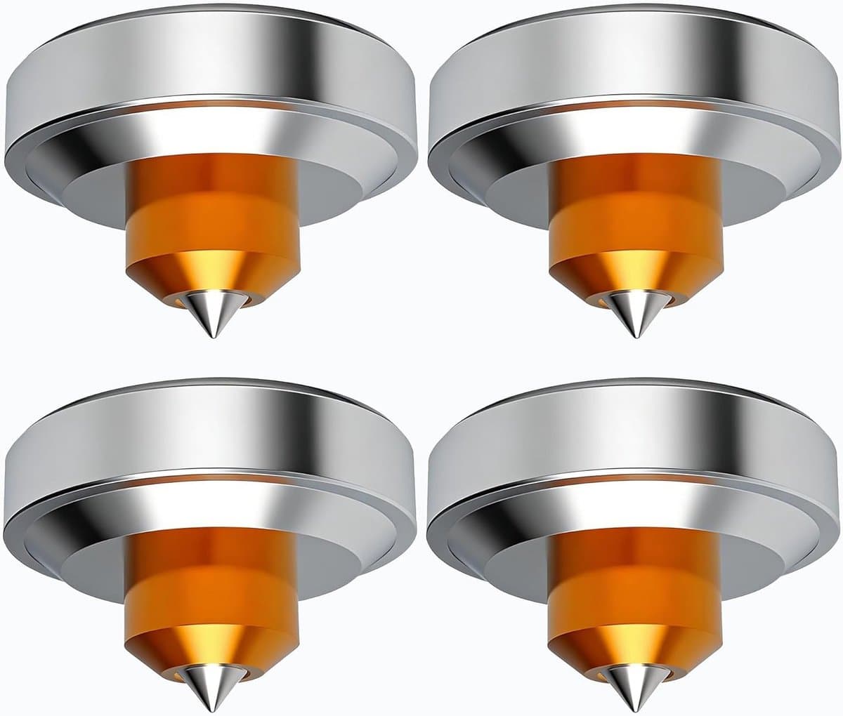 4x HiFi Speaker Spikes M4 Isolatie Basis, Absorberende Voeten, Verstelbare Hoogte, Vibration Dampers voor Subwoofer en Platenspeler (44x25mm)