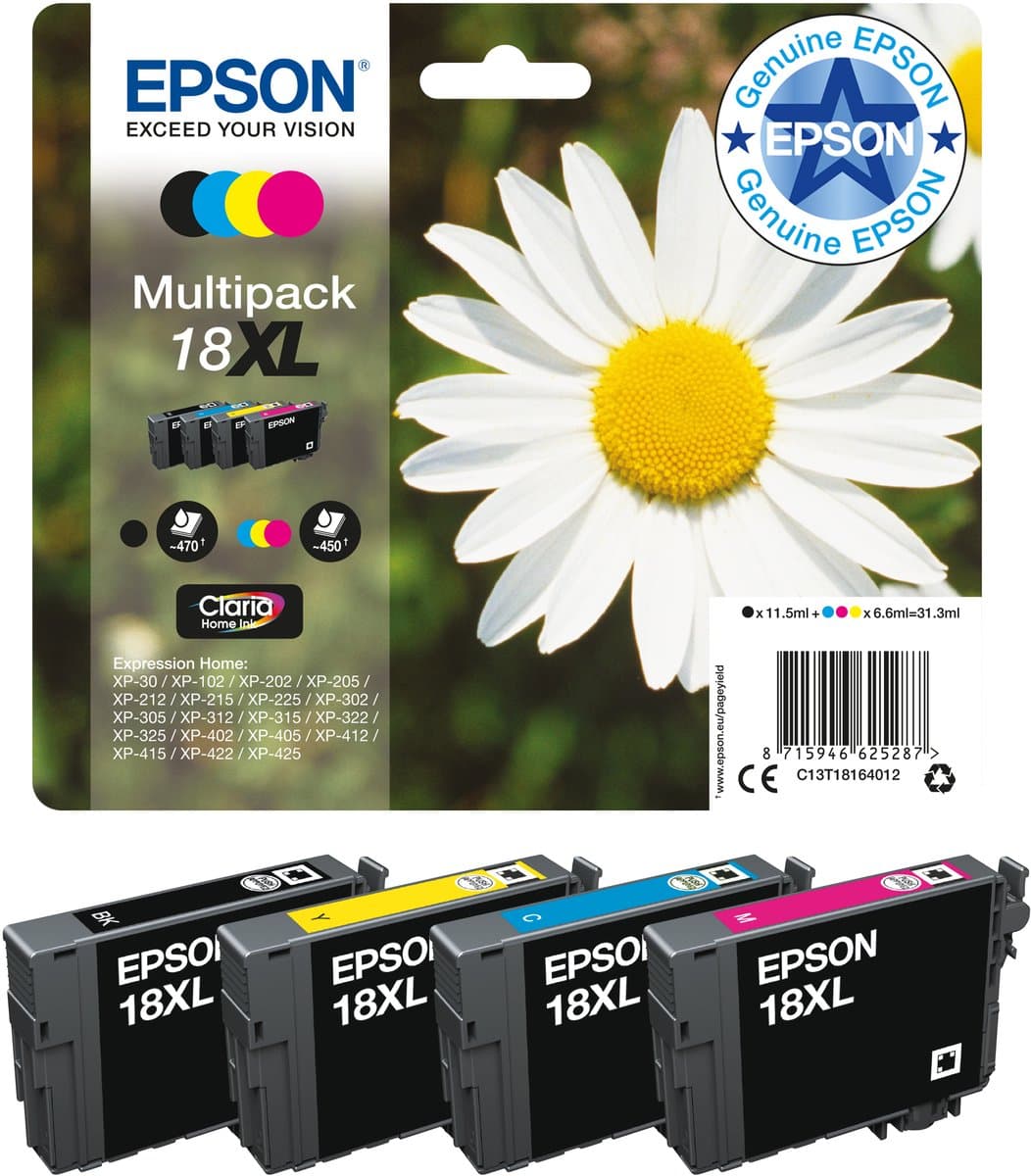 Epson Daisy singlepack zwart 18XL Claria Home inkt