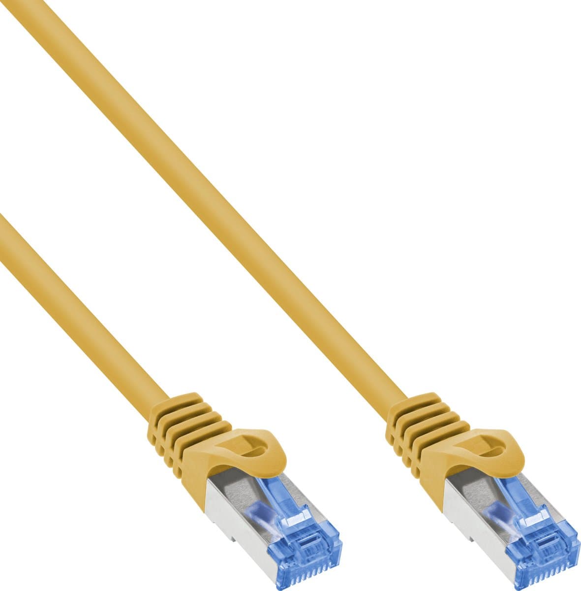 InLine® patchkabel, Cat.6A, S/FTP, TPE (LSZH), CCA, geel, 0,3m