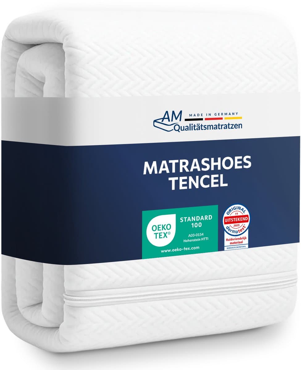 AM Qualitätsmatratzen Hoogwaardige Lyocell Matrashoes 180x210cm met ritssluiting - 21 cm Kernhoogte - wasbaar op 60 graden - 4-zijdige ritssluiting - 180x210