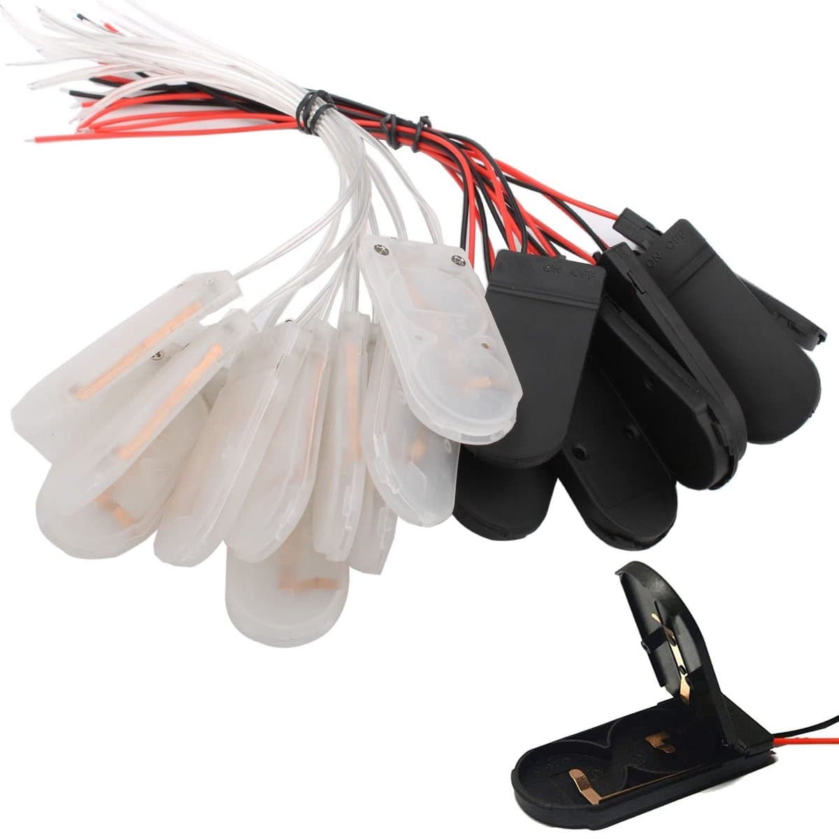 RUNCCI-YUN 20-Pack CR2032 Batterijhouder met Schakelaar en Draden - 6V Output voor Arduino LED