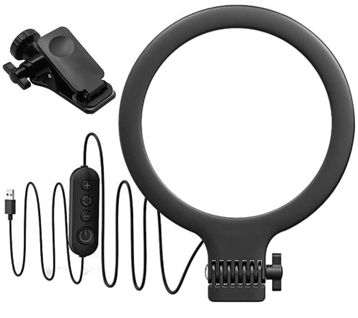 OmGoods - Dailygoody - Videoconferentieverlichtingsset - Ringlicht - 6 inch - Clip op laptopmonitor - 3 verlichtingsmodi - Geschikt voor alle laptops en monitoren