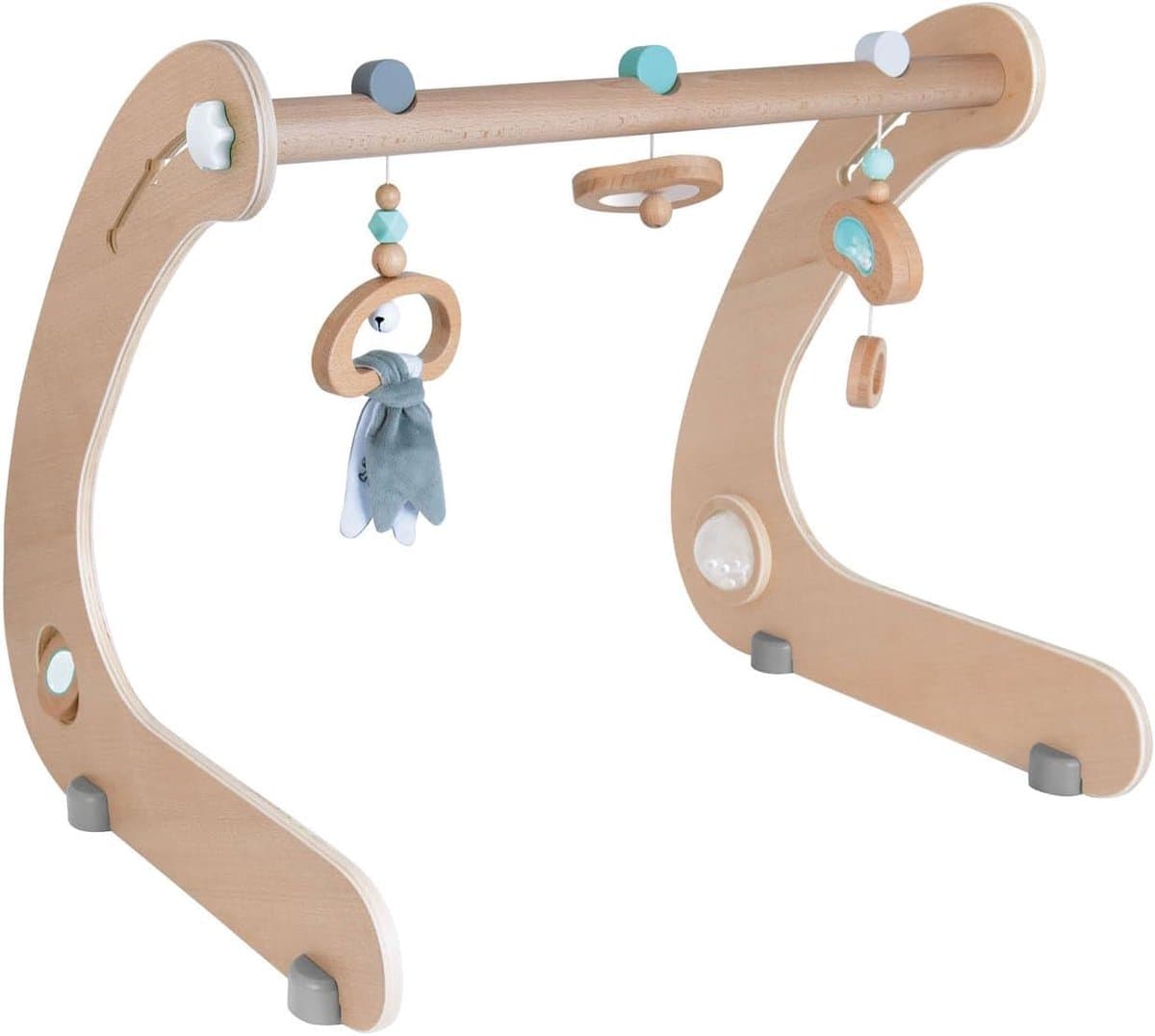 Houten Speelboog - Baby Gym - Babyontwikkeling Stimuleren - 3-voudig Verstelbaar - 56 x 60 x 52 cm - Multicolor
