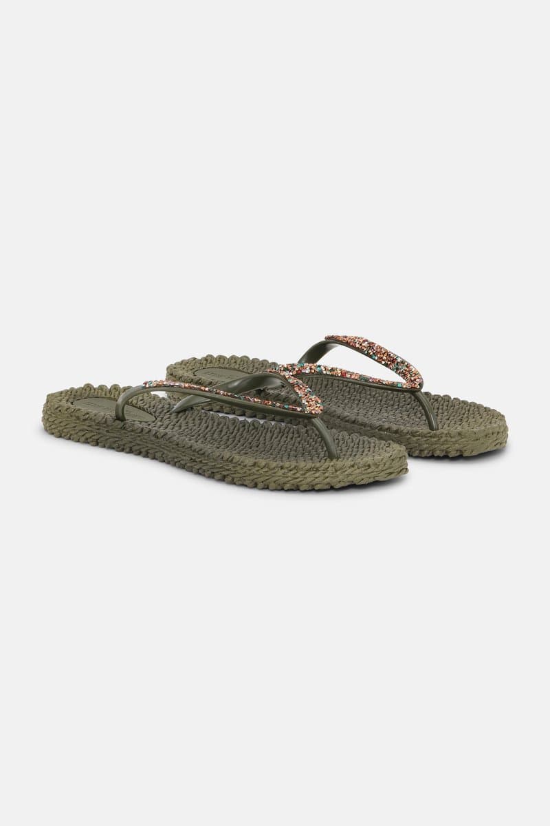 Slippers met multi kleur strass steen CHEERFUL03M