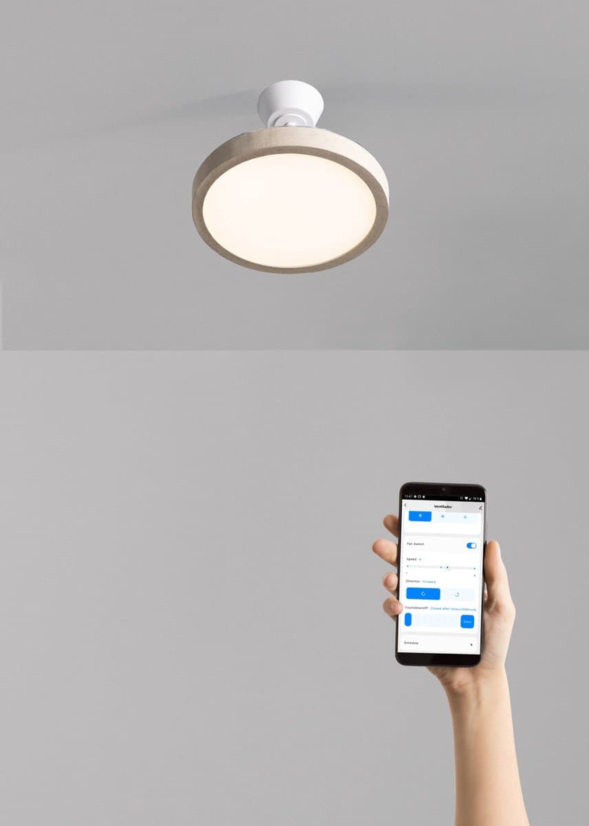 CREATE - Plafondventilator 40W stil met intrekbare bladen en LED-licht, verschillende maten - S - Met licht - WIFI - WIND CLEAR STUDIO