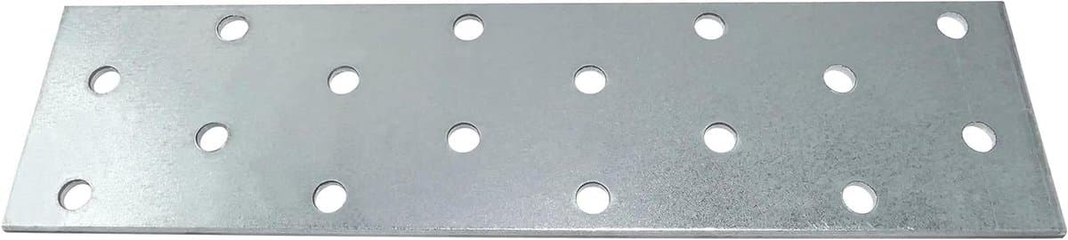 Montageplaten Set - Verzinkt Staal Platen - Robuust Bevestigen - 16 Gaten Per Stuk - 40x160x2 mm - Zilver