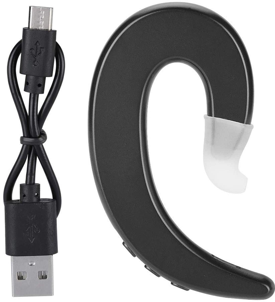 Shopcentral - Wireless Earhook Headphones - Draadloze Headset - Handsfree met Microfoon - Zwart - Geschikt voor Sport - Perfect voor Jogging en Hardlopen
