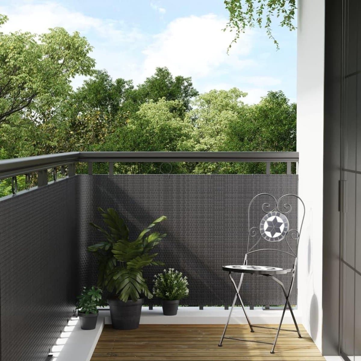 Balkon Scherm - Privacy Scherm - Meer Privacy - Waterdicht PE Materiaal - 400 x 80 cm - Antraciet