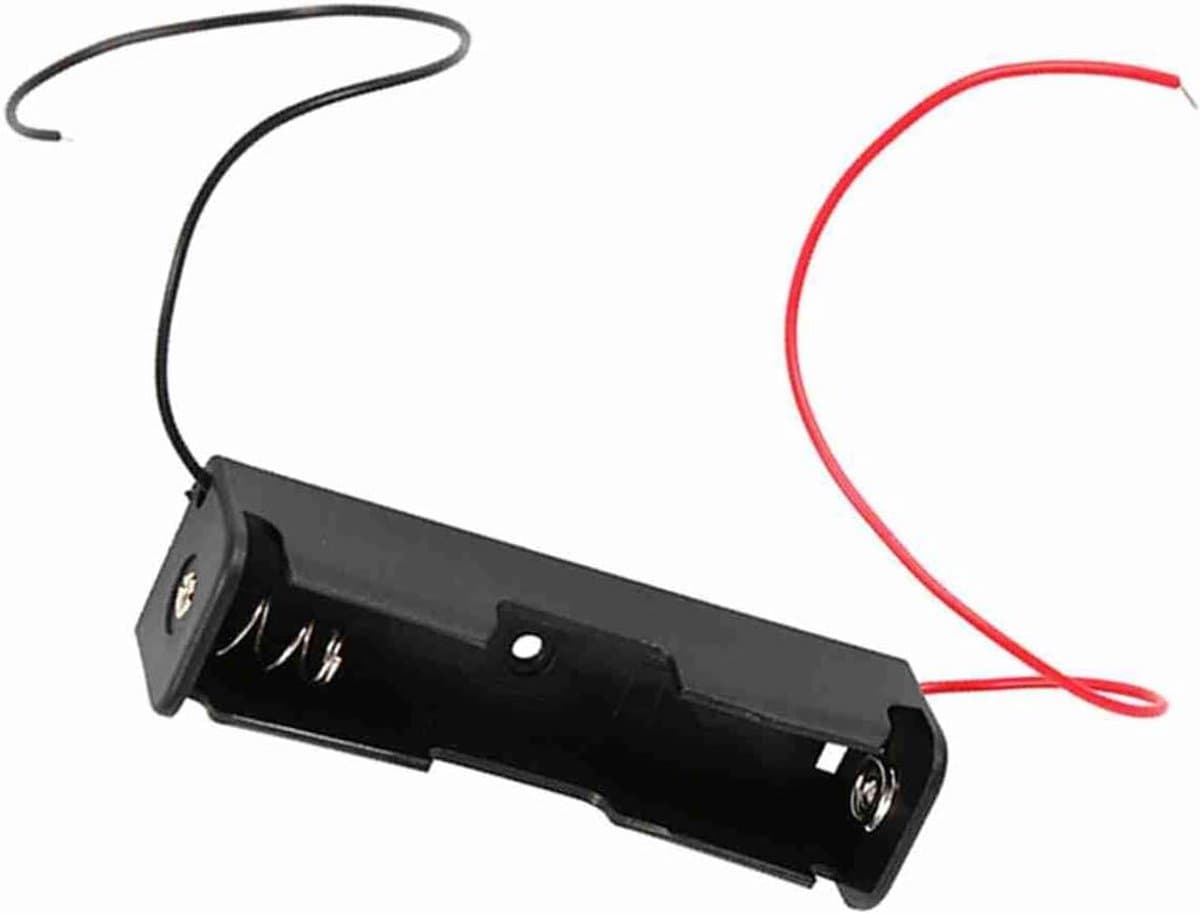 Batterijhouder - Batterijdoos Opbergkoffer - Doe-het-zelf Projecten - Met Draadkabels - 10 stuks - Zwart