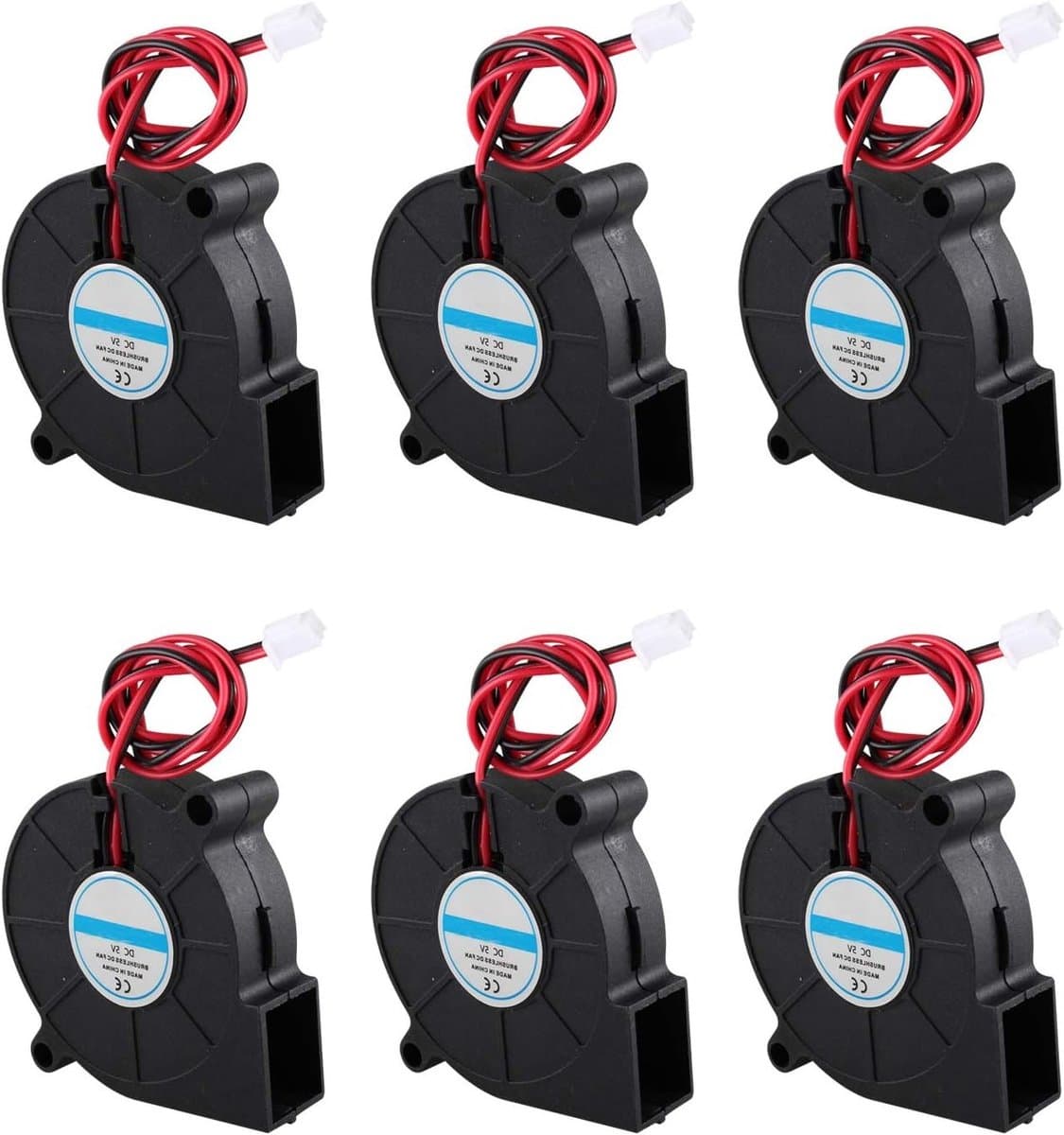 6 Stuks 3D Printer Koelventilator DC 5V 50 x 50 x 15mm - Radiale Koeling voor Hot End en Extruder, Ideaal voor RepRap i3 en 3D Printprojecten
