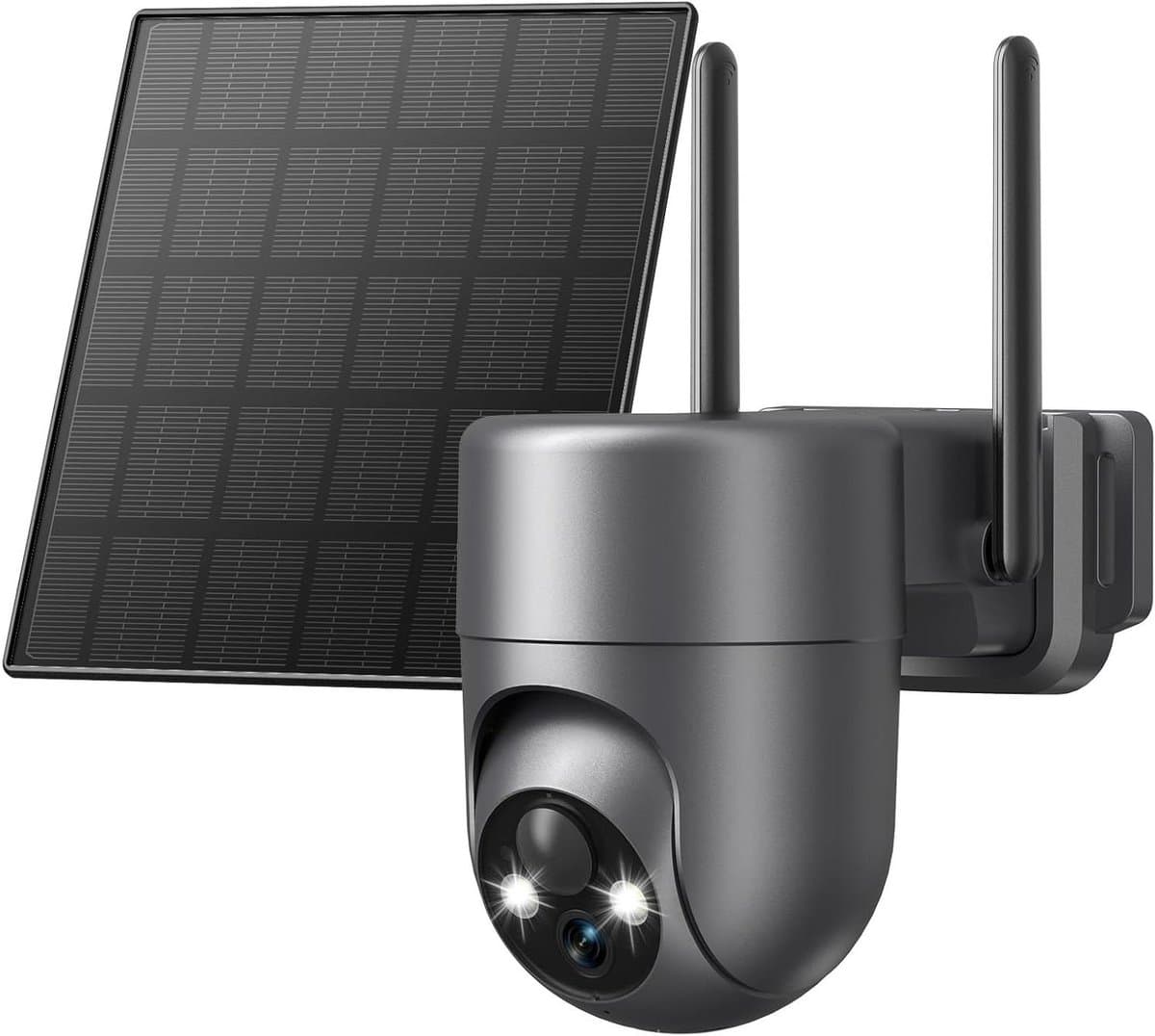Bewakingscamera Buiten - Wifi Camera - Huis Beveiligen - 360 Graden Zicht - 2K Resolutie - Grijs