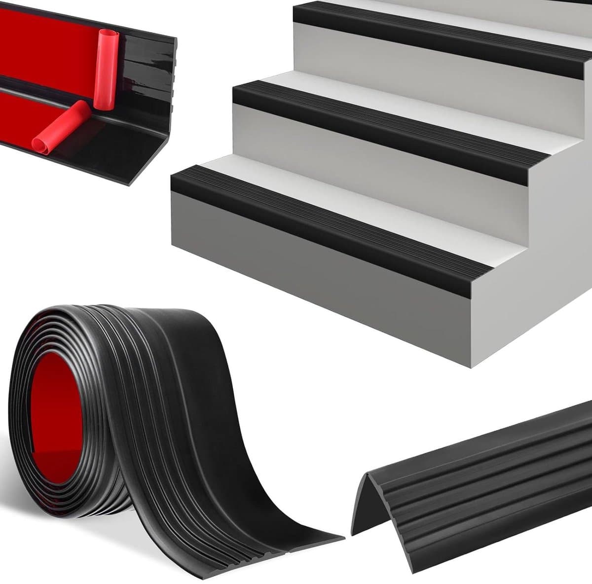 Antislip Profiel - Trapprofiel Randbescherming - Veilig Lopen - Flexibel Rubber - 3 Meter - Zwart