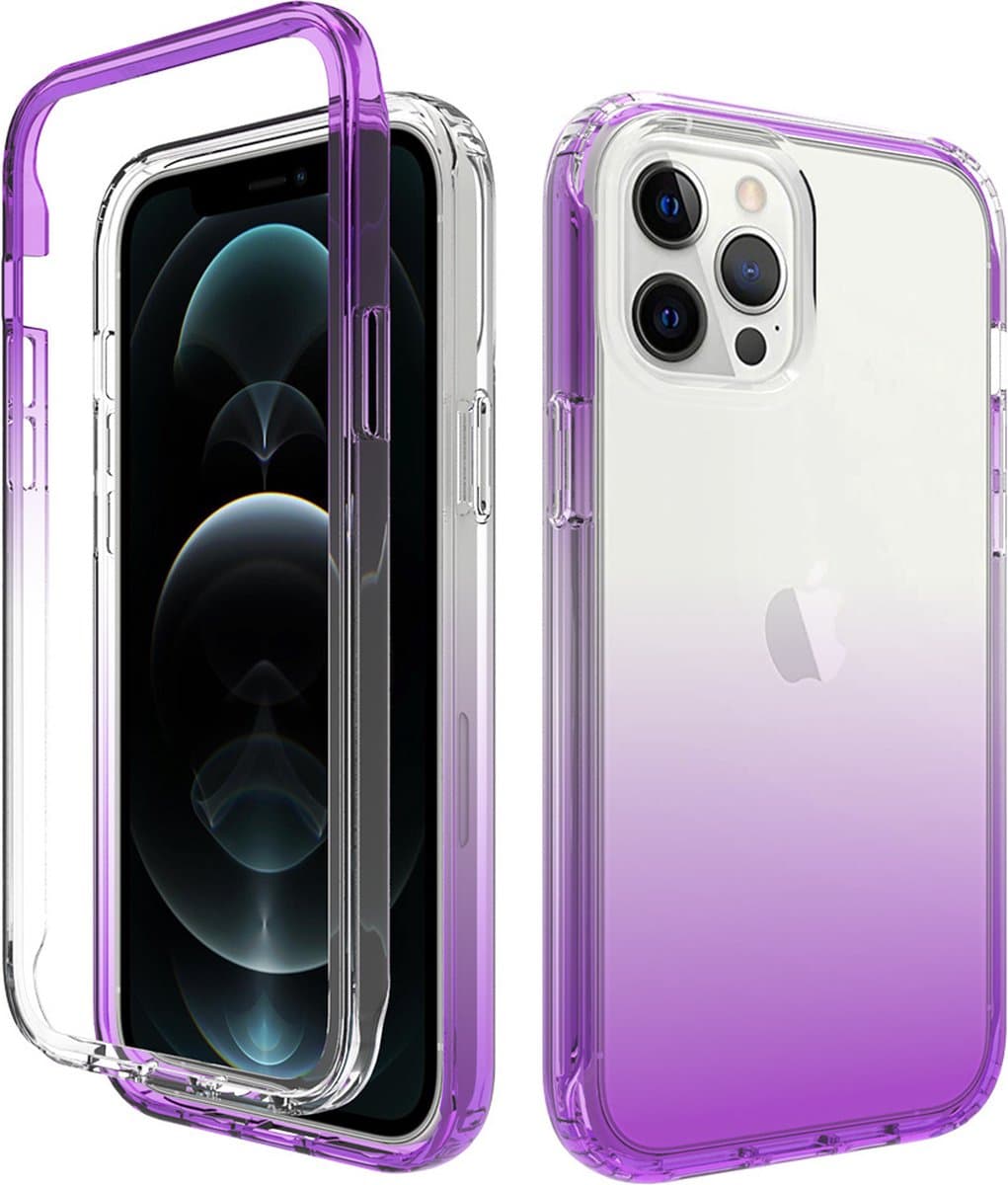 Hoesje geschikt voor Samsung Galaxy A52S - Full body - 2 delig - Shockproof - Siliconen - TPU - Paars