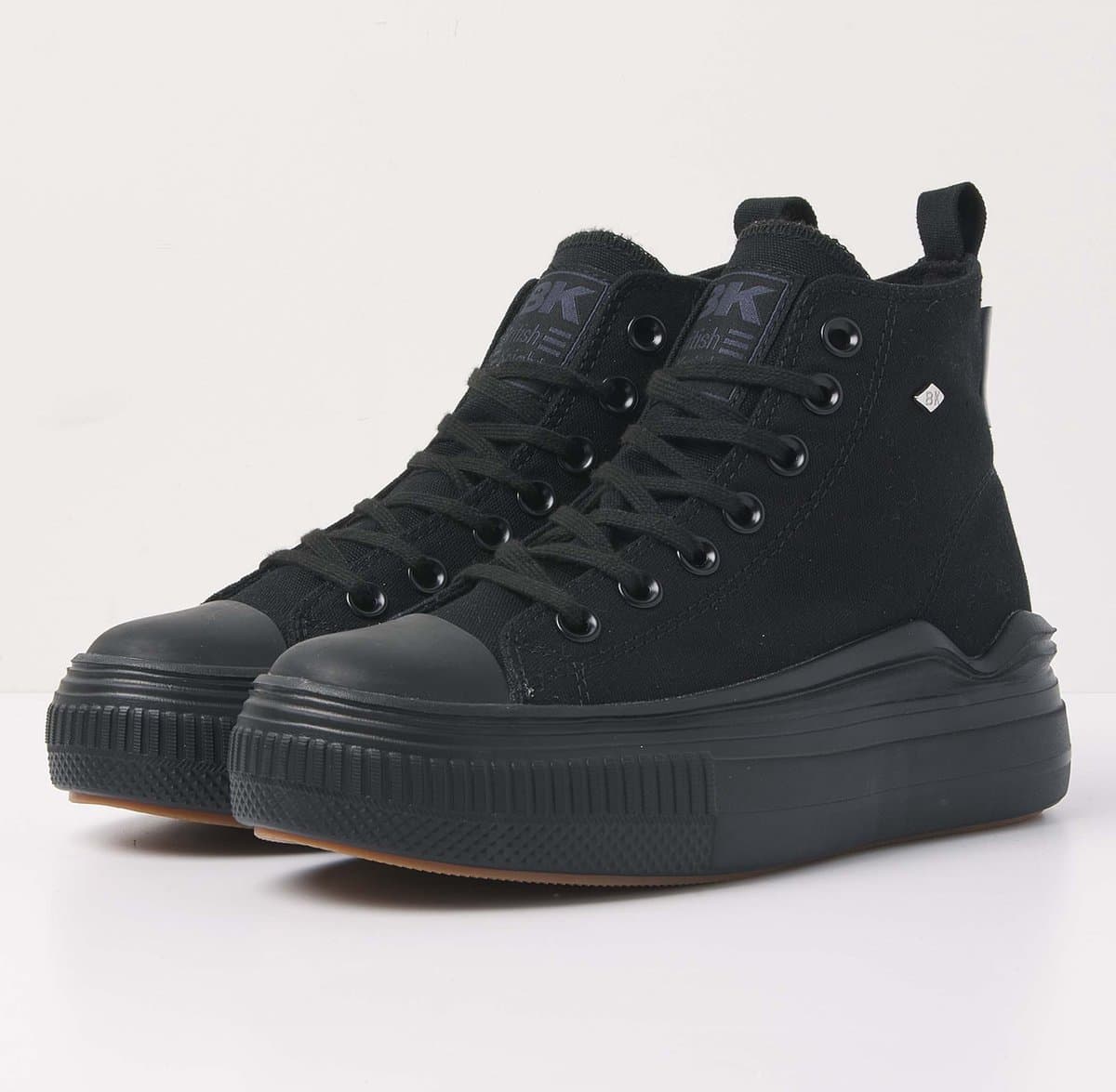British Knights - Kaya Flow Mid Dames Sneakers Hoog - Maat 38 - Zwart - Katoen - Vrouwen Schoenen