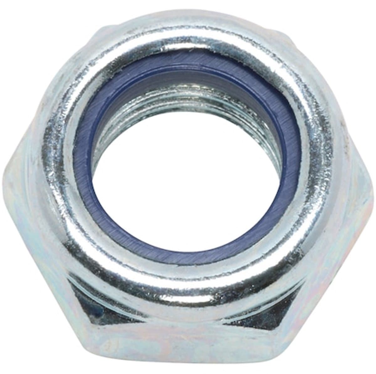 Wurth - ISO 10511 staal 04 verzinkt - Zeskantmoer, lage vorm, met klemdeel (niet-metalen inzetstuk) ISO 10511 staal 4, galvanisch verzinkt, blauw gepassiveerd (A2K) - x 100 st