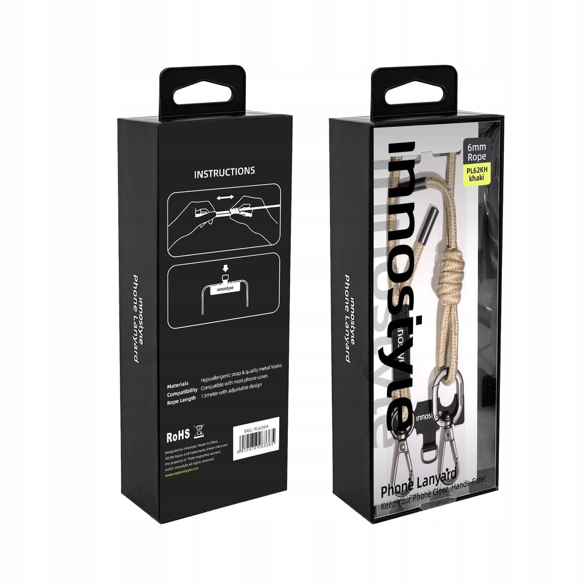 Innostyle Telefoon Nekkoord Crossbody Insert Sterk Kaki 6Mm