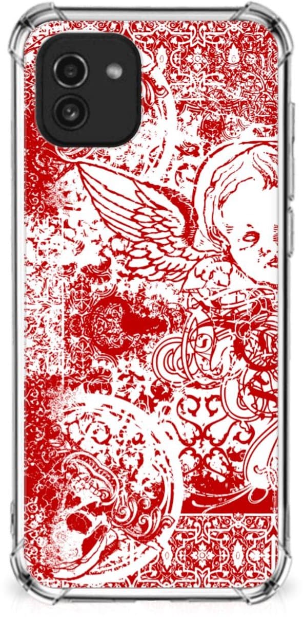 Extreme Case Samsung Galaxy A03 Angel Skull Rood