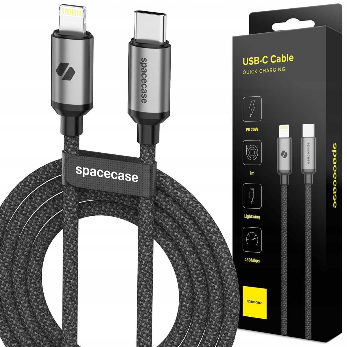 Spacecase Usb-C-Kabel Voor Lightning 1M 20W Voor Iphone 11 12 13 14 15