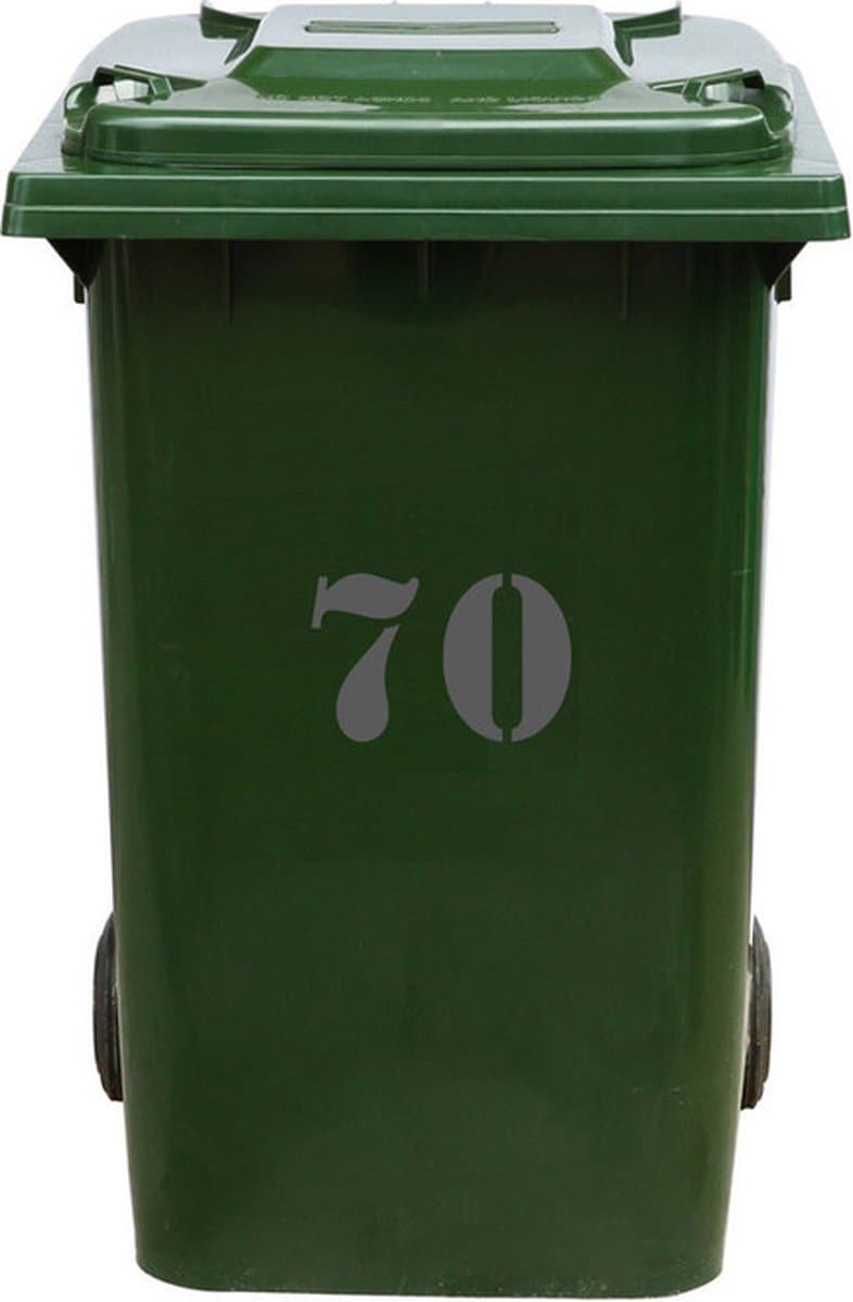 Kliko Sticker / Vuilnisbak Sticker - Nummer 70 - 15,7 x 25 - Antraciet