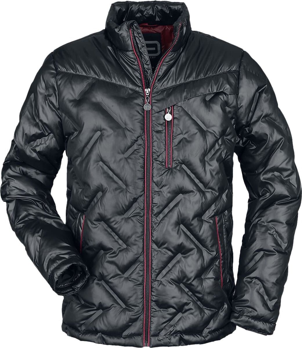 R.E.D. Rock-Engineered Design zwarte overgangsjas in gewatteerde look - Heren - XL
