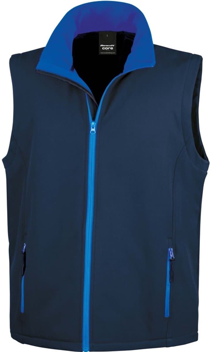 Softshell casual bodywarmer navy blauw voor heren - Outdoorkleding wandelen/zeilen - Mouwloze vesten M (38/50)